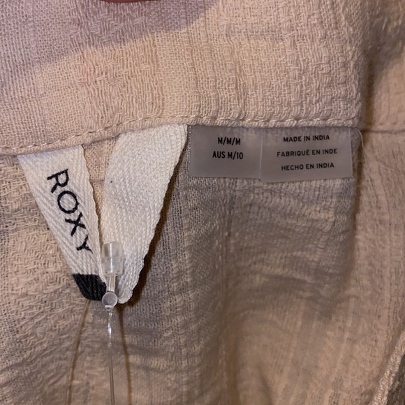 NWT!! Roxy Women's Ocean Groove Button Front Cropped Tank Ivory Cream - Picture 9 of 10